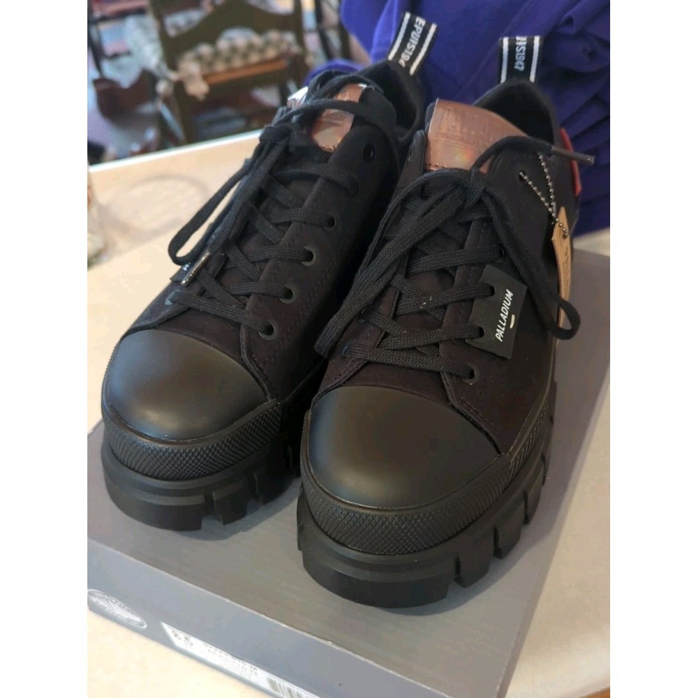 New Palladium Revolt Lo TX Black Womens Platform Shoes Boot Size 8.5‎